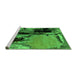 Sideview of Machine Washable Oriental Green Industrial Area Rugs, wshurb2684grn