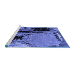 Sideview of Machine Washable Oriental Blue Industrial Rug, wshurb2684blu