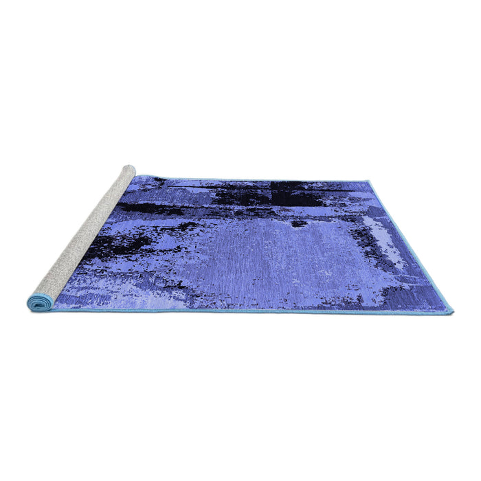 Sideview of Machine Washable Oriental Blue Industrial Rug, wshurb2684blu