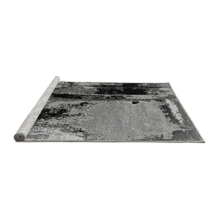 Sideview of Machine Washable Oriental Gray Industrial Rug, wshurb2684gry