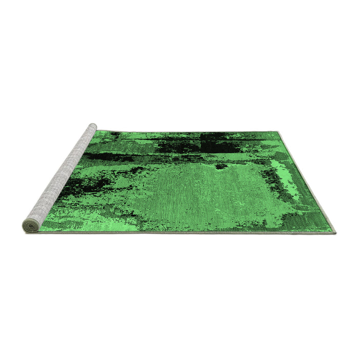 Sideview of Machine Washable Oriental Emerald Green Industrial Area Rugs, wshurb2684emgrn