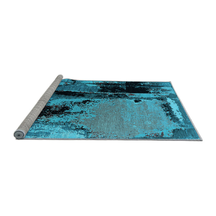 Sideview of Machine Washable Oriental Light Blue Industrial Rug, wshurb2684lblu