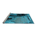 Sideview of Machine Washable Oriental Light Blue Industrial Rug, wshurb2684lblu