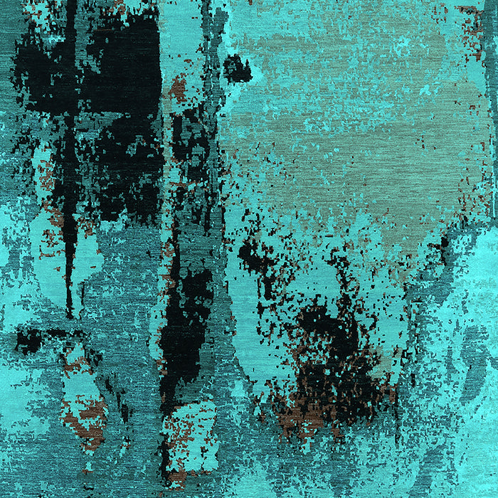 Oriental Turquoise Industrial Rug, urb2684turq