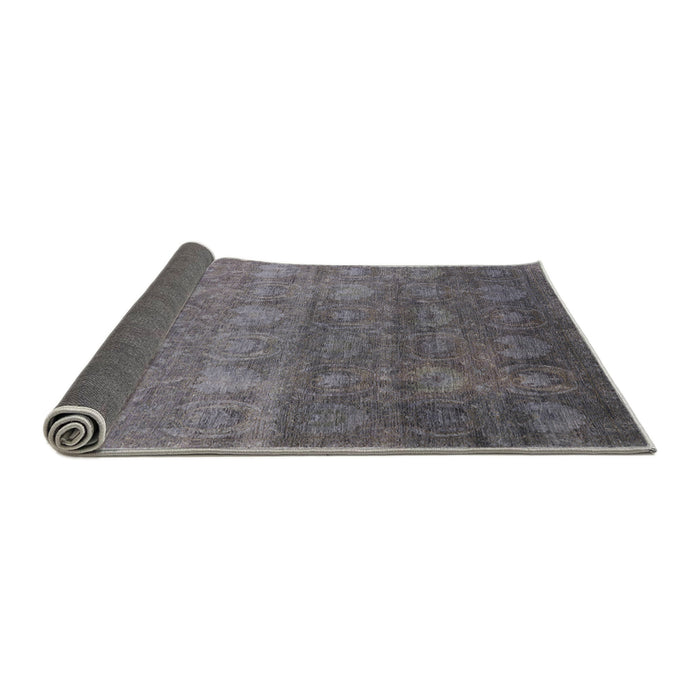 Sideview of Mid-Century Modern Carbon Gray Oriental Rug, urb2685