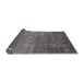 Sideview of Mid-Century Modern Carbon Gray Oriental Rug, urb2685