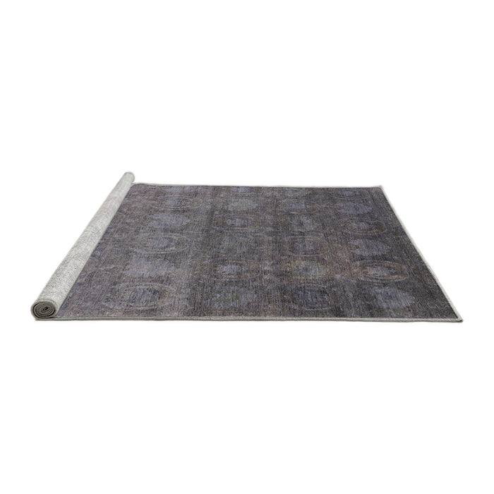 Sideview of Machine Washable Industrial Modern Carbon Gray Rug, wshurb2685