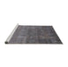 Sideview of Machine Washable Industrial Modern Carbon Gray Rug, wshurb2685