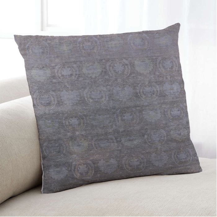 Lifestyle Image of Mid-Century Modern Urban Square Carbon Gray Throw Pillow, 18 inch by 18 inch, pwurb2685