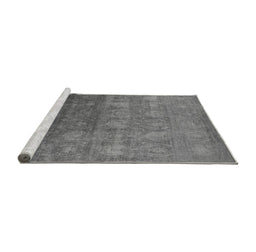 Sideview of Machine Washable Oriental Gray Industrial Rug, wshurb2685gry