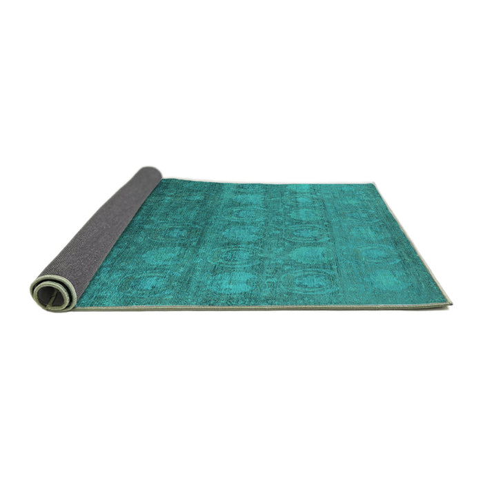 Sideview of Oriental Turquoise Industrial Rug, urb2685turq
