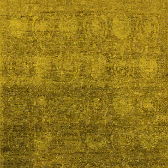 Machine Washable Oriental Yellow Industrial Rug, wshurb2685yw