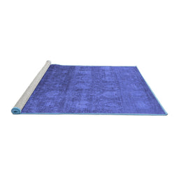 Sideview of Machine Washable Oriental Blue Industrial Rug, wshurb2685blu