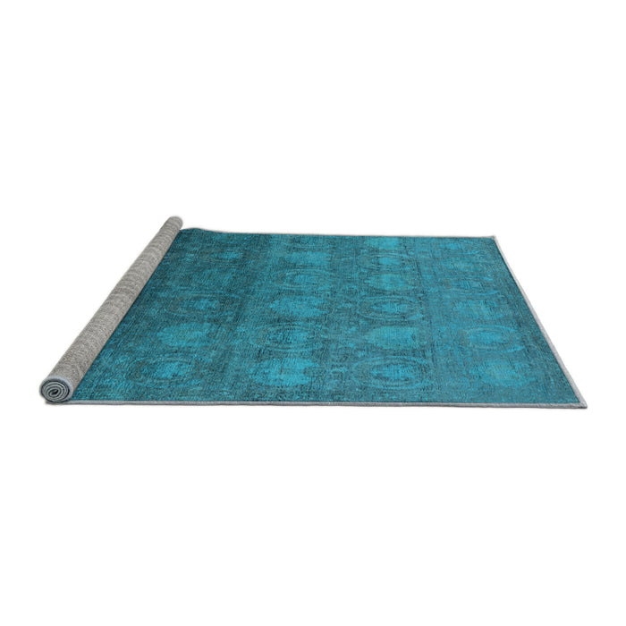 Sideview of Machine Washable Oriental Light Blue Industrial Rug, wshurb2685lblu