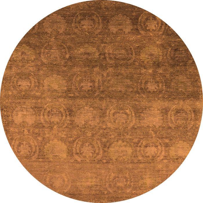 Round Oriental Orange Industrial Rug, urb2685org