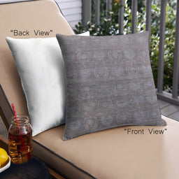 Front View of Mid-Century Modern Urban Square Carbon Gray Throw Pillow, 18 inch by 18 inch, pwurb2685