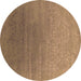 Round Oriental Brown Industrial Rug, urb2686brn