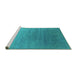 Sideview of Machine Washable Oriental Turquoise Industrial Area Rugs, wshurb2686turq