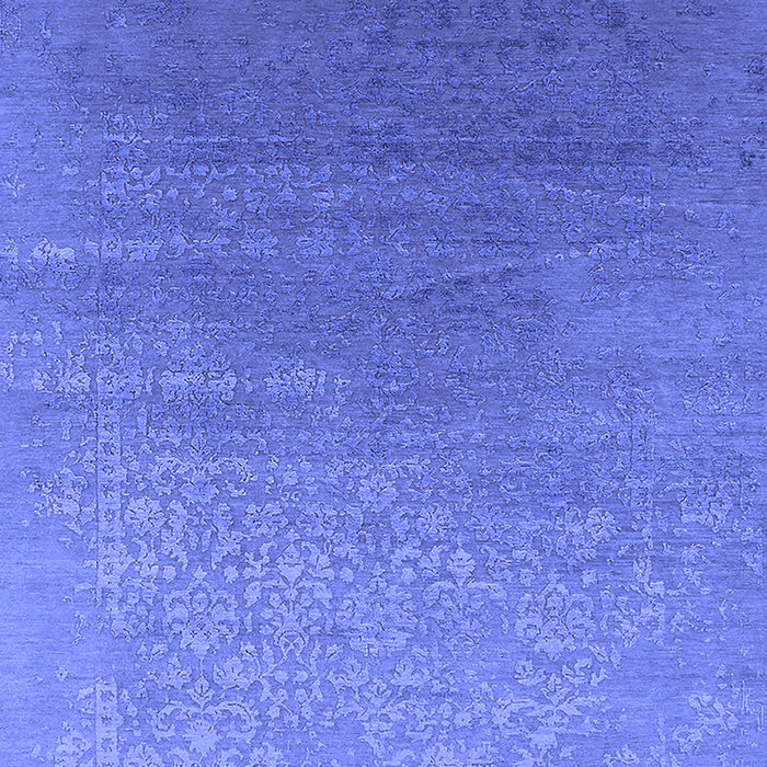 Machine Washable Oriental Blue Industrial Rug, wshurb2686blu