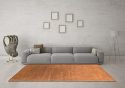 Machine Washable Oriental Orange Industrial Area Rugs in a Living Room, wshurb2686org