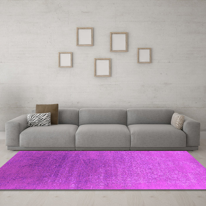 Machine Washable Oriental Pink Industrial Rug in a Living Room, wshurb2686pnk