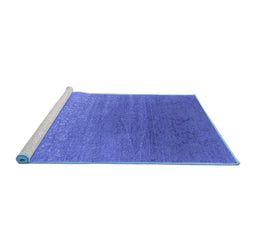 Sideview of Machine Washable Oriental Blue Industrial Rug, wshurb2686blu