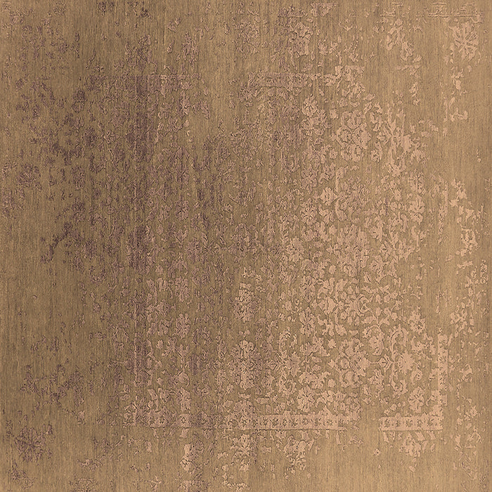 Square Machine Washable Oriental Brown Industrial Rug, wshurb2686brn