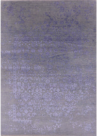 Machine Washable Industrial Modern French Lilac Purple Rug, wshurb2686