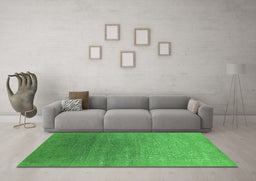 Machine Washable Oriental Green Industrial Area Rugs in a Living Room,, wshurb2686grn