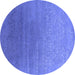 Round Oriental Blue Industrial Rug, urb2686blu