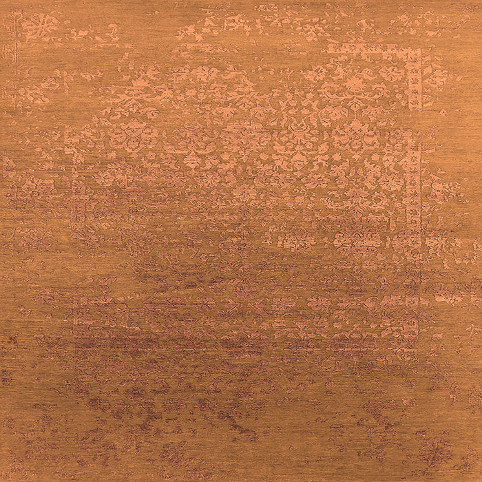 Square Oriental Orange Industrial Rug, urb2686org