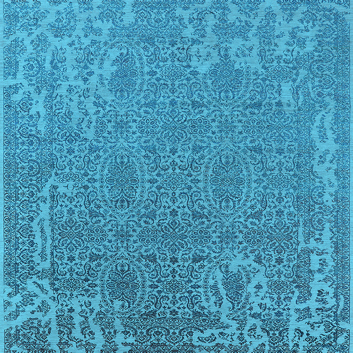 Square Oriental Light Blue Industrial Rug, urb2687lblu