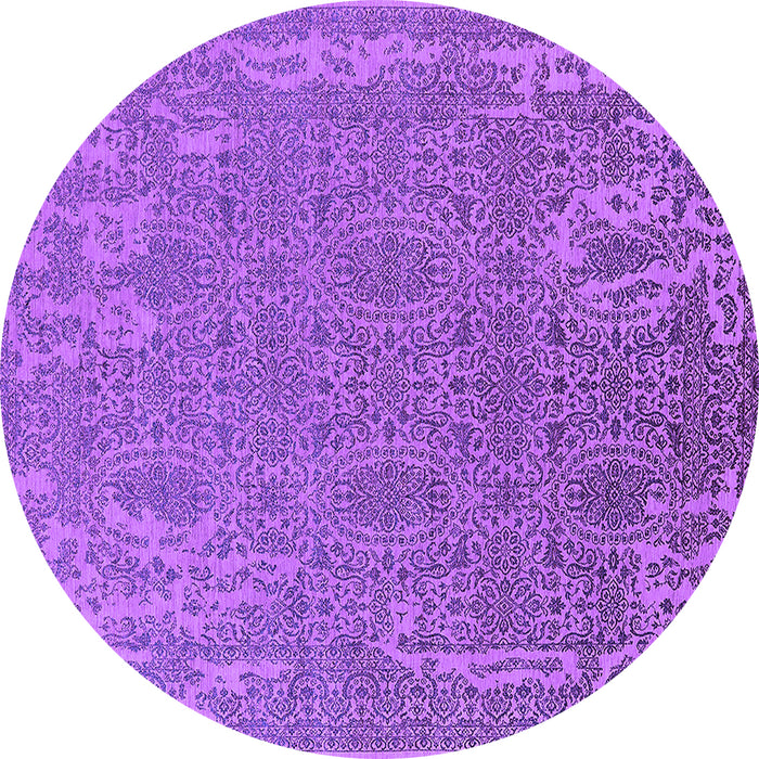 Round Oriental Purple Industrial Rug, urb2687pur