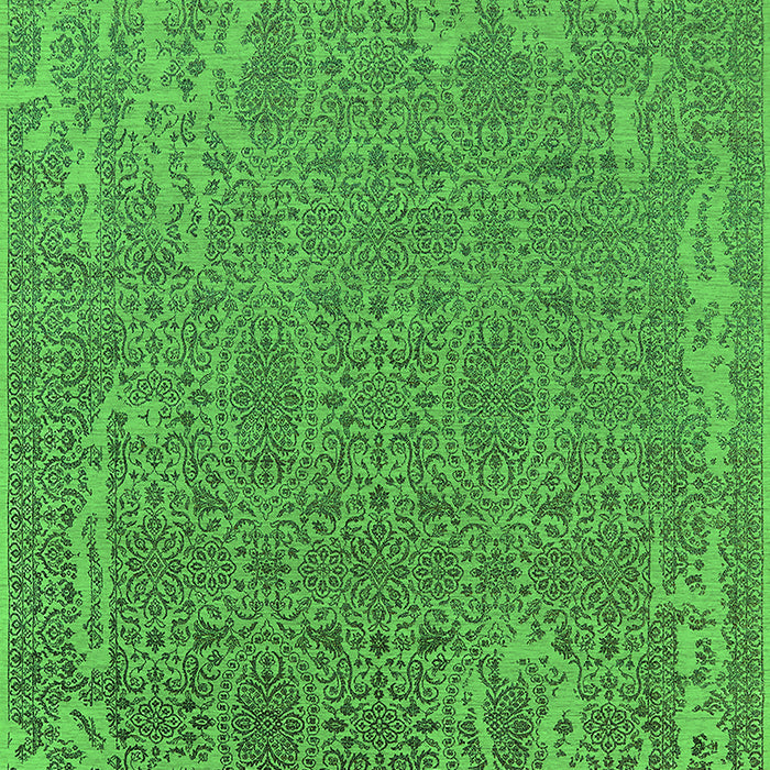 Machine Washable Oriental Green Industrial Area Rugs, wshurb2687grn