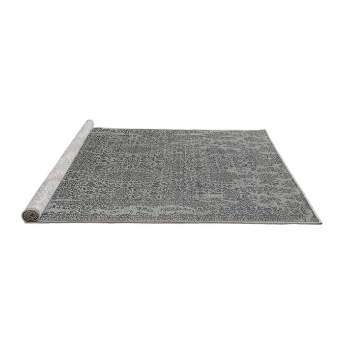 Sideview of Machine Washable Oriental Gray Industrial Rug, wshurb2687gry