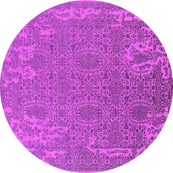 Round Oriental Pink Industrial Rug, urb2687pnk