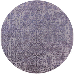 Round Mid-Century Modern Purple Oriental Rug, urb2687