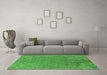 Machine Washable Oriental Green Industrial Area Rugs in a Living Room,, wshurb2687grn