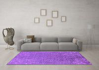 Machine Washable Oriental Purple Industrial Rug, wshurb2687pur