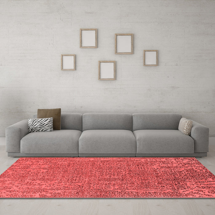 Industrial Red Washable Rugs