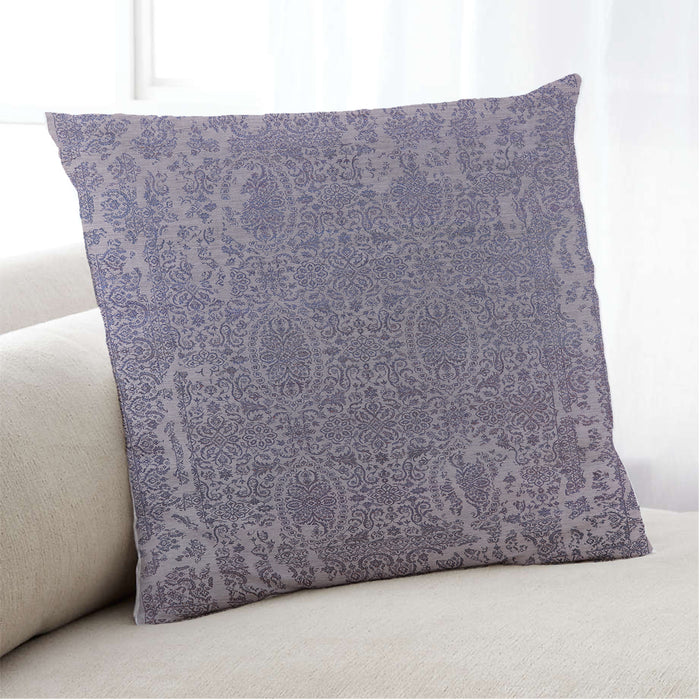 Lifestyle Image of Mid-Century Modern Urban Square Grape Purple Throw Pillow, 18 inch by 18 inch, pwurb2687