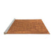 Sideview of Machine Washable Oriental Orange Industrial Area Rugs, wshurb2687org