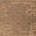 Square Oriental Brown Industrial Rug, urb2687brn