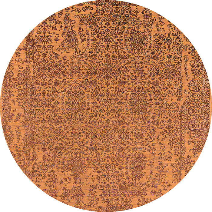 Round Oriental Orange Industrial Rug, urb2687org