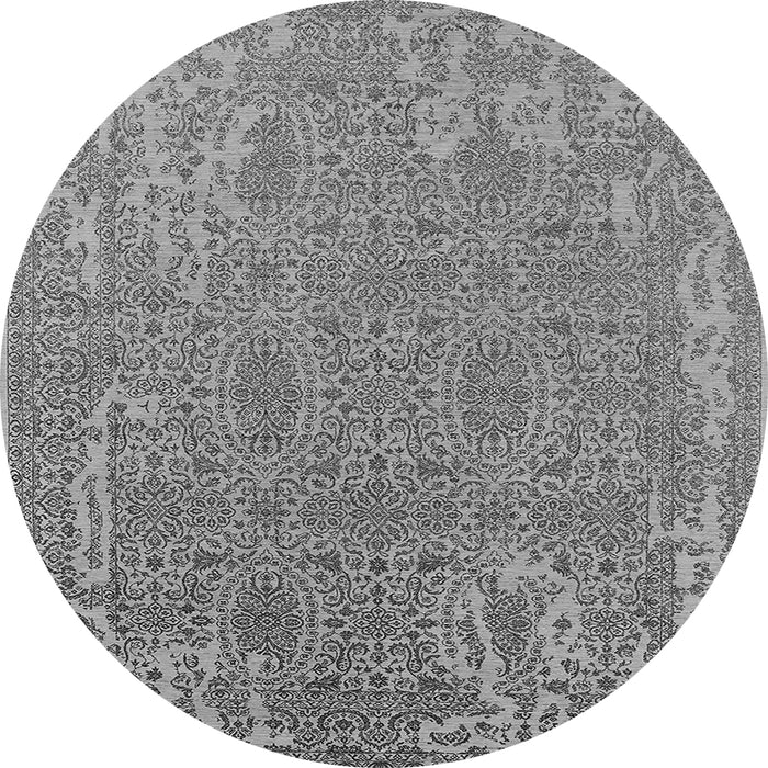 Round Oriental Gray Industrial Rug, urb2687gry