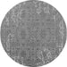 Round Oriental Gray Industrial Rug, urb2687gry