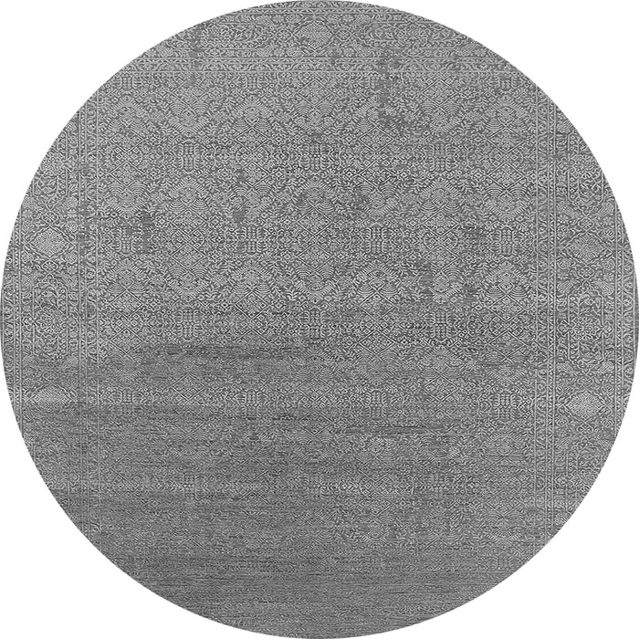 Round Oriental Gray Industrial Rug, urb2688gry