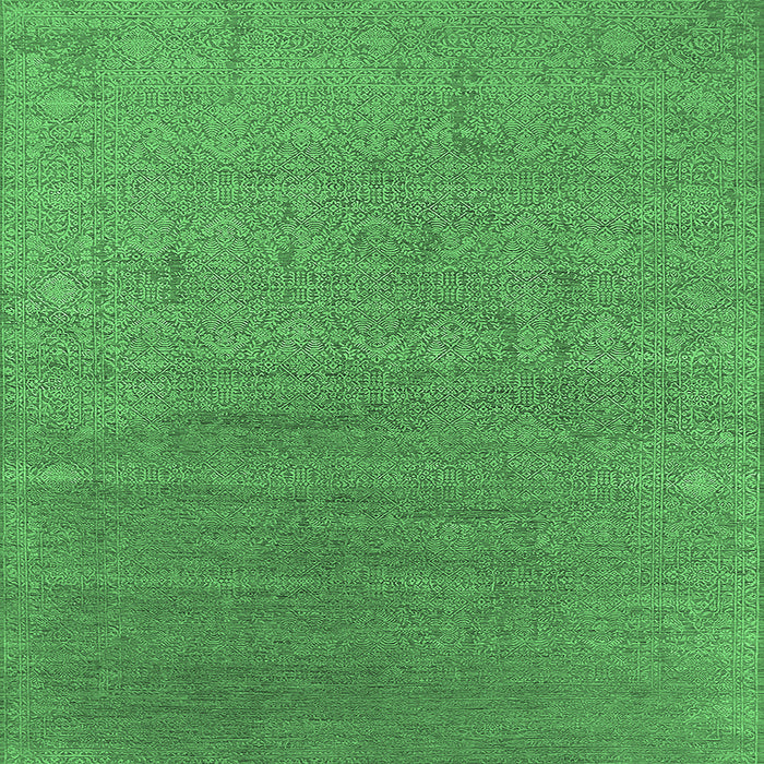 Square Oriental Emerald Green Industrial Rug, urb2688emgrn