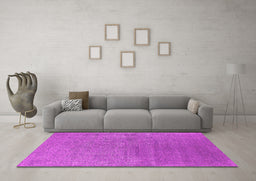 Machine Washable Oriental Pink Industrial Rug in a Living Room, wshurb2688pnk