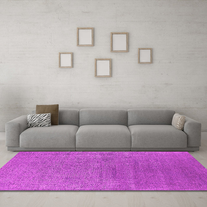 Machine Washable Oriental Pink Industrial Rug in a Living Room, wshurb2688pnk